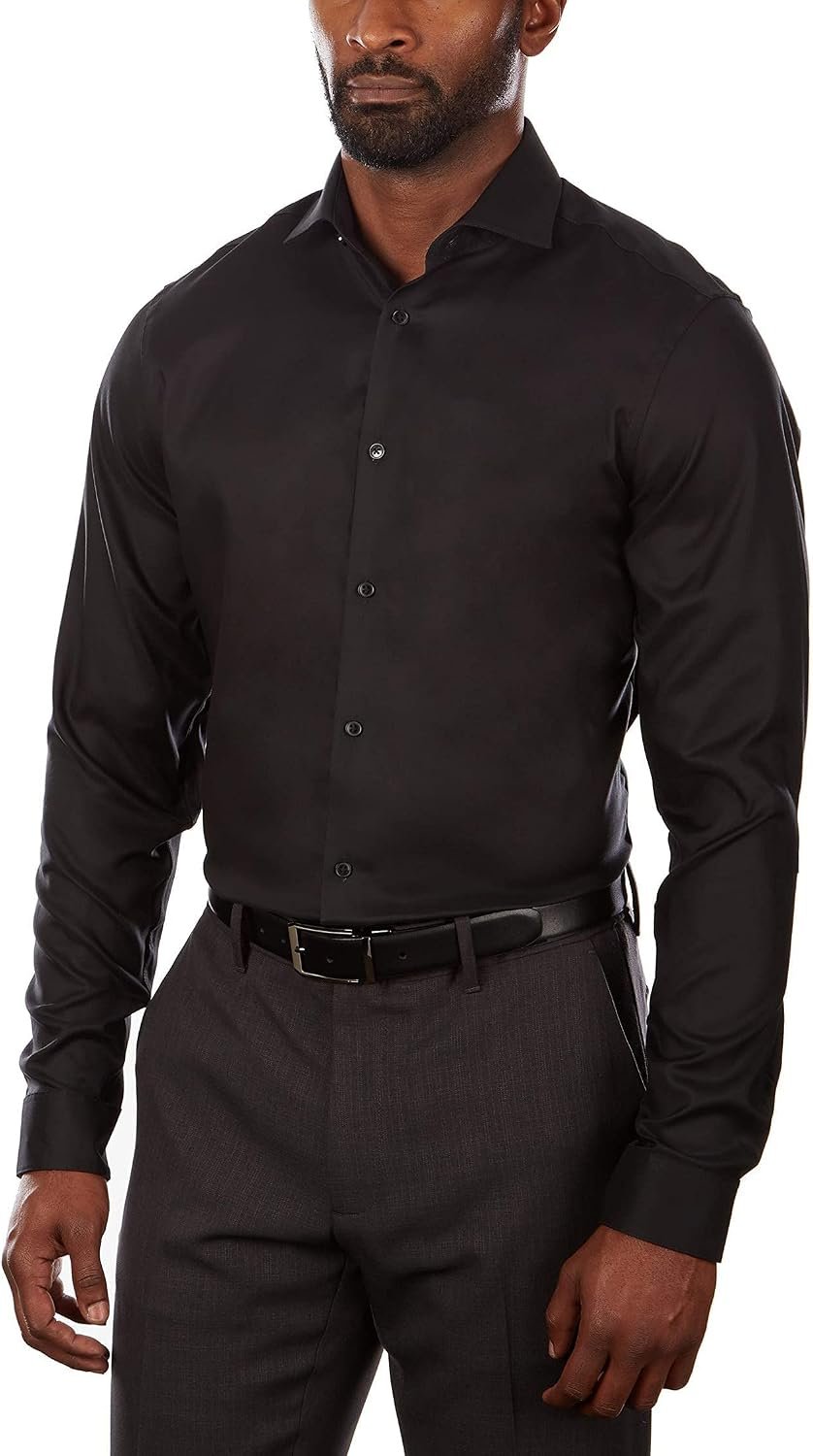 Men's Dress Shirt Slim Fit Non Iron Stretch Solid